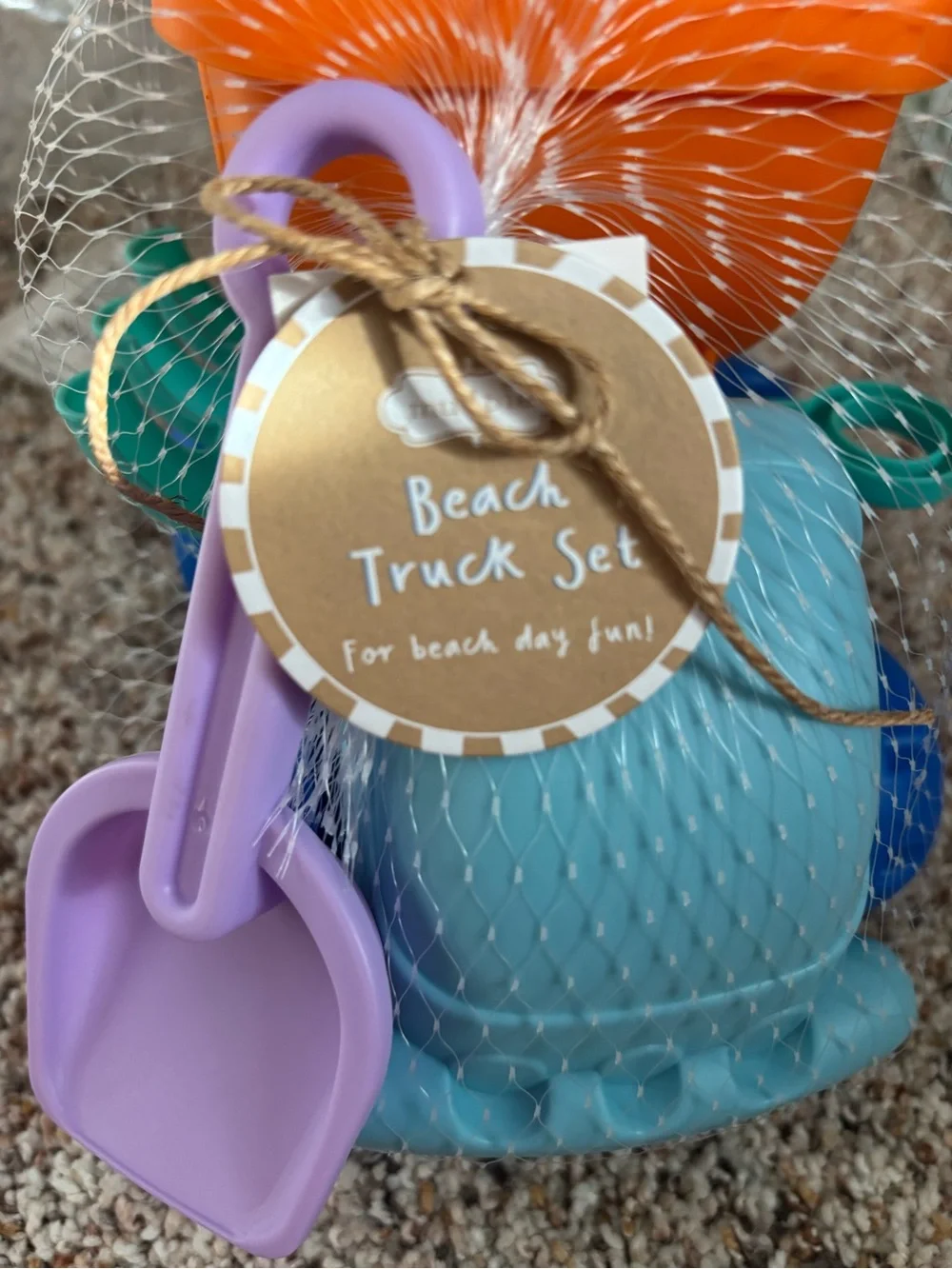 Kids Beach Toy Truck Set - Blue and Orange